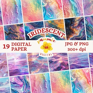 Iriserend holografisch digitaal papier: regenboogfolietexturen (pdf-download)