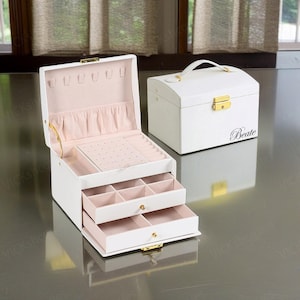 Personalized Jewellery Box, Large Jewelry Storage Organizer With Drawer, Women Jewelry Organizer Holder Case, Mother's Day Gift Gift For Mum