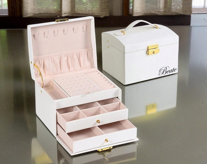Personalized Jewelry Box, Large Jewelry Storage Organizer With Drawer, Women Jewelry Organizer Holder Case, Mother's Day Gift Gift For Mum