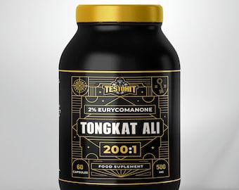 Gélules de 500 mg de Tongkat Ali stimulant la testostérone - Extrait de haute qualité (concentration de 200:1) pour des performances améliorées