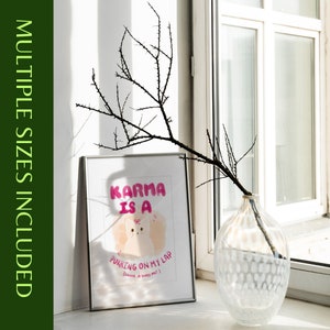 Karma ist eine Katze Poster-Taylor Swift Wand Kunst-Taylor Swift Dekor-Taylor Swift Lyric Print-Taylor Swift Zitat-Taylor Swift Merch-Swiftie Geschenk