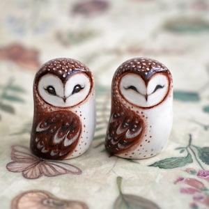 Barn owl figurine, barn owl sculpture, cute owl gift figurines