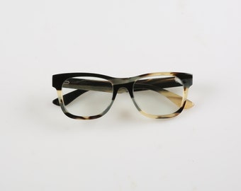 Brillen Quadrat Business Gestreift Retro Handgefertigt Naturhorn Brillengestelle Für Männer Oversize Einzigartige Klassische Brillen Brillengestell