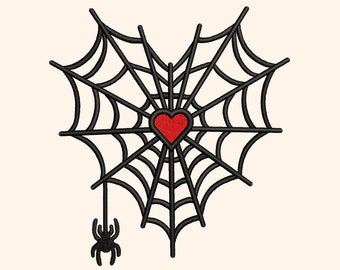 Spiderweb Heart with Spider Digital Embroidery Machine Files. Spiderweb Heart with Spider. 5 sizes. Instant Download