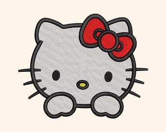 Kitty Head Digital Embroidery Machine Files. Kitty Head Design. 5 sizes. Instant Download. Digital Embroidery Patterns