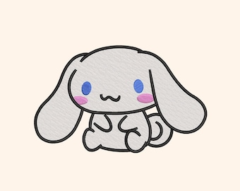 Cinna Bunny Embroidery Design: Machine File, 5 Sizes (Digital Download)