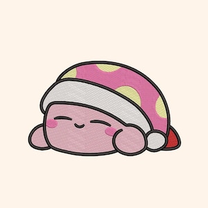 Kirby Sleeping Embroidery Design: 5 Sizes, 8 Formats (Digital Download)