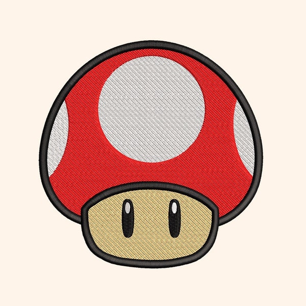 Mario Mushroom Digital Embroidery Machine Files. Mario Mushroom - 5 sizes. Instant Download