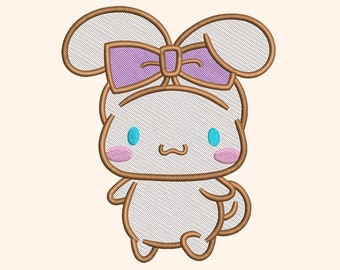 Cute Cinna with Bow Digital Embroidery Machine Files. Cute Cinna with Bow Design. 5 sizes. Instant Download. Digital Embroidery Patterns