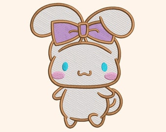 Cute Cinna with Bow Digital Embroidery Machine Files. Cute Cinna with Bow Design. 5 sizes. Instant Download. Digital Embroidery Patterns