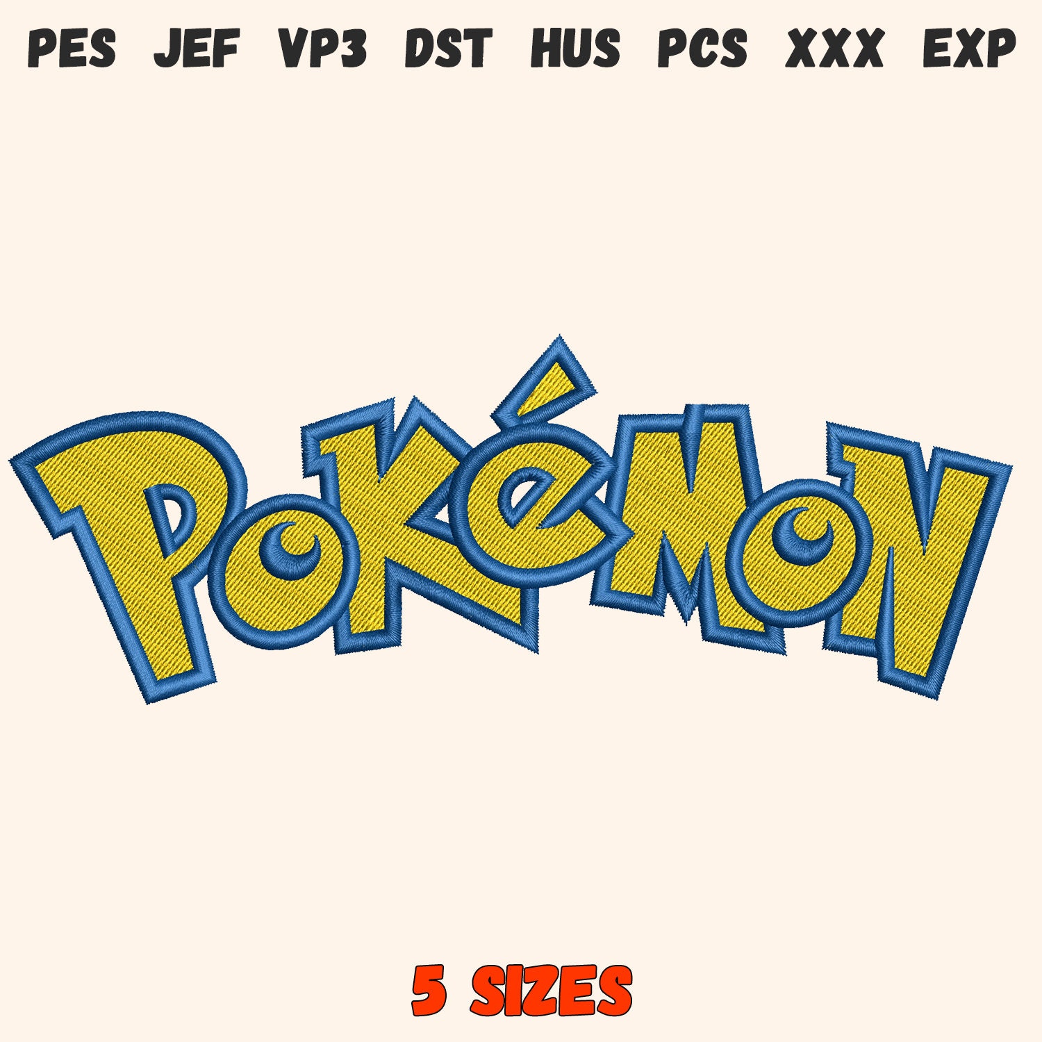 Pokemon Text Font Digital Embroidery Machine Files. Pokemon Text Font 5 ...