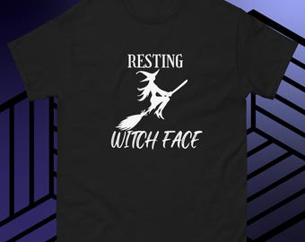 Cara de bruja en reposo, camiseta de Halloween, camiseta divertida, camiseta de bruja, camiseta divertida de Halloween
