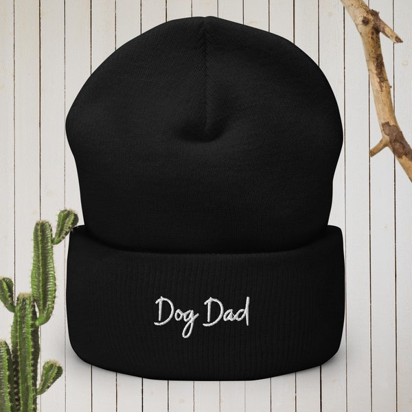 Embroidered Dog Dad Beanie