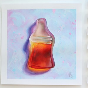 Dipinto originale Candy Art - Cola gommosa colorata acquerello e opere d'arte a guazzo