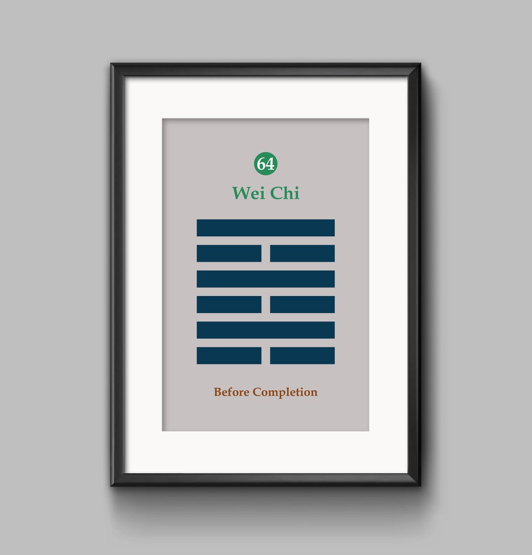I Ching Hexagram 64 Poster, Hexagram Wei Chi, Before Completion ...