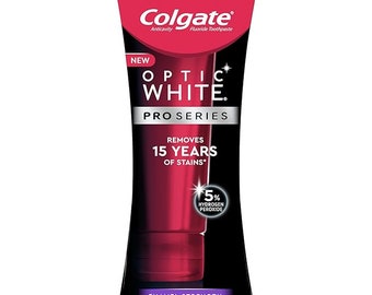 4 x Tubes Of 5% USA Formula Colgate Optic White Enamel Strength Pro Series Best Teeth Whitening Toothpaste