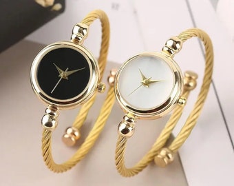 Montres-bracelets simples pour femmes en acier inoxydable rétro pour dames, montre-bracelet à quartz, mode décontractée pour femmes, montres-bracelets de luxe