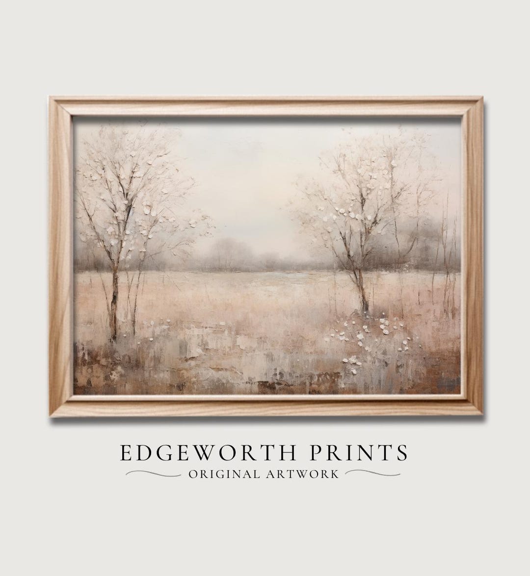 Heavenly Trees Landscape PRINTABLE, Neutral Minimalist Vintage Country ...