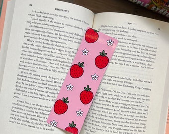 segnalibro fragola / segnalibro frutta / segnalibro laminato / regalo per gli amanti dei libri