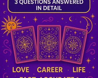 Same Hour Tarot Reading: 3 Personalized Questions - Love, Career, Life