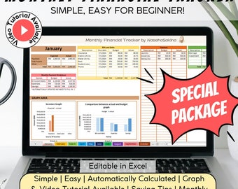 Easy Paycheck Monthly Budget Tracker for Beginners | Excel Monthly Budget | Monthly Budget Excel | Budget By Paycheck | Bill Payment Tracker