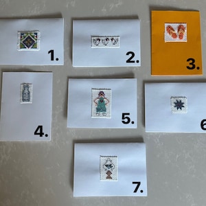 Kruissteekwenskaarten, voltooide kruissteekkaarten, handgemaakte wenskaarten