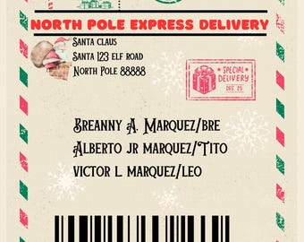 Santas Shipping Label