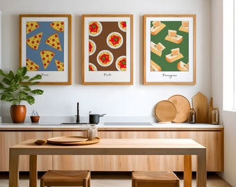 Pizza Pasta & Parmegiano wall picture I a nice housewarming gift I wall picture for the kitchen and dining room