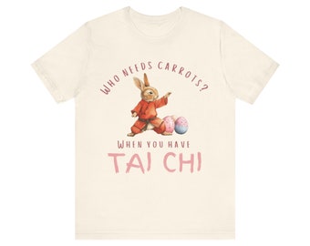 Maglietta Tai Chi, maglietta coniglietto pasquale, regali per uomo e donna, maglietta Mindfulness.