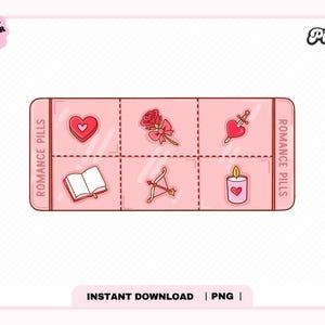 Romance Reader Pills PNG, Cute Trendy Aesthetic Creative Romance Book Lover Romantasy Bookish Png for Stickers, Bookmarks, Commercial use