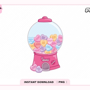 Romance Tropes Candy Hearts PNG, Cute Trendy Popular Aesthetic Romance Romantasy Book Tropes png for Stickers, Bookmarks, Commercial use