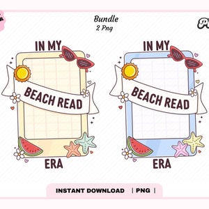 Beach Read PNG, Cute Trendy Popular Aesthetic Summer Spring Bookish Vacation png, kindle era png for stickers, Bookmarks, Commercial Use