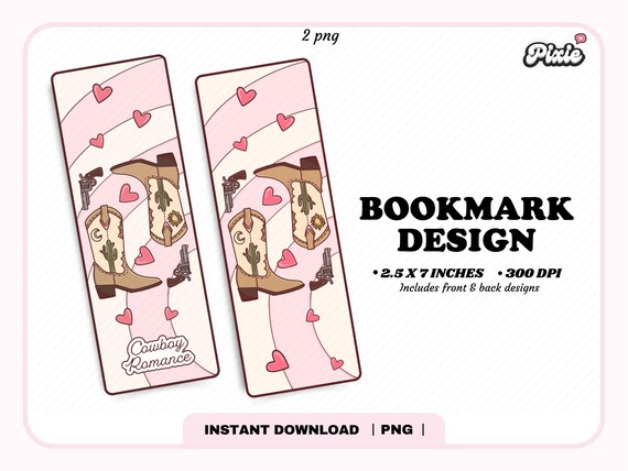 Cowboy Romance Bookmark PNG, Cute Trendy Aesthetic Romance Cowgirl Western Bookmark Book Reader Printable Bookmark Design for Commercial Use