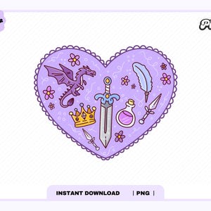 Fantasy Book Lover Heart, Cute Trendy Aesthetic Fantasy Fourth Wing Book Dragon Bookish png design for stickers, Bookmarks, Commercial Use
