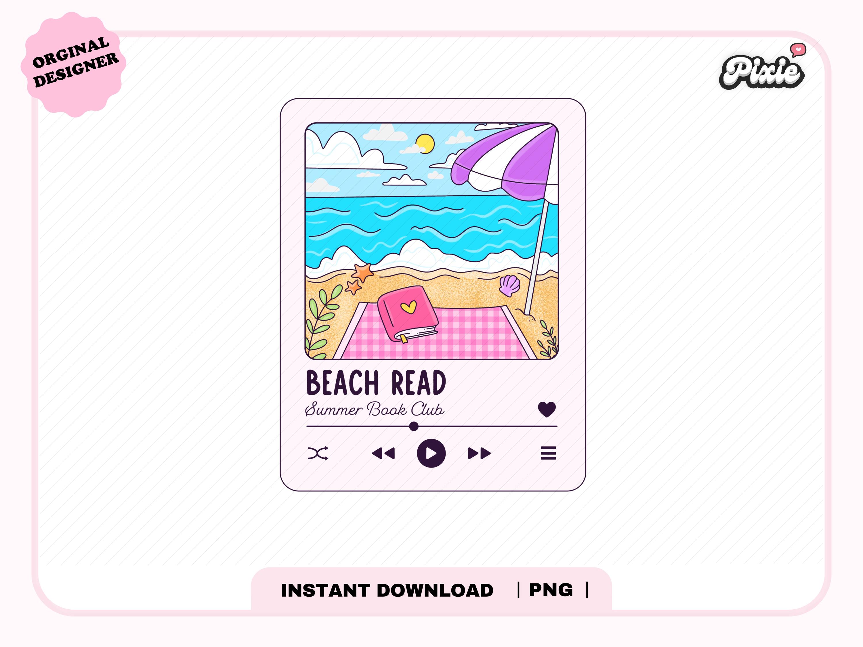 Beach Read Summer Girl Book Club PNG, Cute Trendy Popular Aesthetic Summer Booked Spring  Bookish Vacation png, stickers, Commercial Use