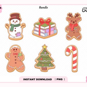 Cute Bookish Christmas Winter Cookies PNG, Cute Trendy Aesthetic Christmas Winter Holiday Season Bookish png for Stickers, Commercial use