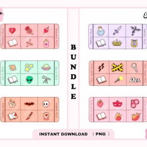 Bookish Pills PNG Bundle, Cute Trendy Aesthetic Fantasy Romance Romantasy Horror Smut Spicy png for Stickers, Bookmarks, Commercial Use