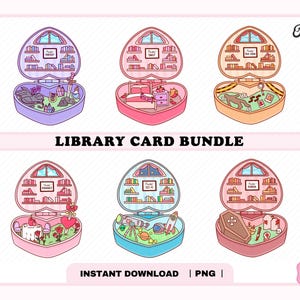 Bookish Pocket Library PNG Bundle, Cute Trendy Aesthetic Fantasy Romance Romantasy Horror Smut png for Stickers, Bookmarks, Commercial Use