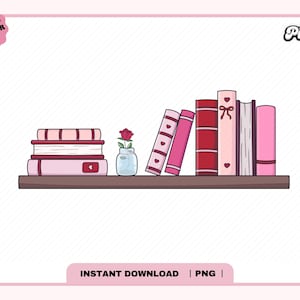 Romance Bookshelf svg SVG PNG, Cute Trendy Popular Aesthetic Romantasy Bookish Kindle Girl svg png Design for Stickers, Commercial use