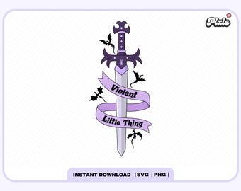 Gewelddadig klein ding SVG PNG, schattige trendy esthetische Fantasy leesgrage vierde vleugel png-ontwerp voor stickers, bladwijzers, commercieel gebruik gesneden bestand