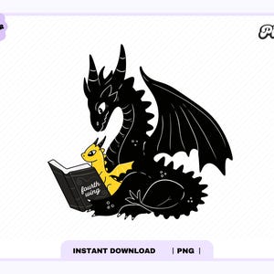 Fourth Wing Clipart PNG, Cute Trendy Aesthetic Fantasy Bookish Fourth Wing Book Dragon png design for Stickers, Bookmarks, Commercial Use