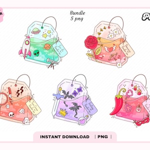Bookish Reader Tea PNG Bundle, Cute Trendy Aesthetic Fantasy Romance Romantasy Horror Smut Spicy png for Stickers, Bookmarks, Commercial Use