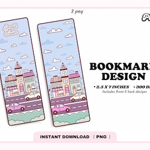 Small Town Romance Reader Bookmark PNG, Cute Trendy Aesthetic Romance Romantasy Book Reader Printable Bookmark Design for Commercial Use