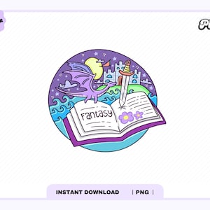 Fantasy Book Lover PNG, Cute Trendy Aesthetic Fantasy Fourth Wing, Dragon Book Lover png design for stickers, Bookmarks, Commercial Use