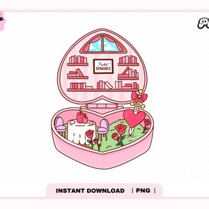 Romance Pocket Library PNG, Cute Trendy Aesthetic Romance Book Lover Romantasy Bookish Png design for Stickers, Bookmarks, Commercial use