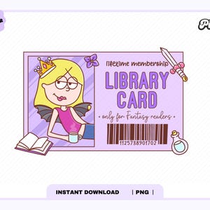 Fantasy Reader Lizzie Library Card PNG, Cute Trendy Aesthetic Fantasy Fourth Wing Book Dragon png  for stickers, Bookmarks, Commercial Use