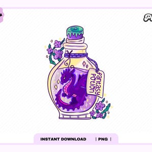 Fantasy Book Potion PNG, Cute Trendy Aesthetic Fantasy Fourth Wing, Dragon Book Lover png design for stickers, Bookmarks, Commercial Use