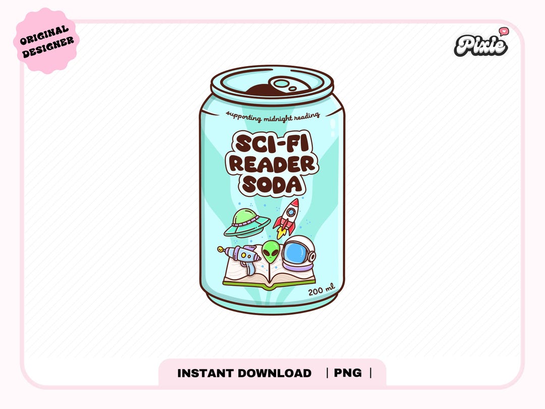 Sci-fi Reader Soda PNG, Cute Trendy Aesthetic Science Fiction Escaping ...