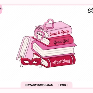 Smut Bookstack PNG, ładny modny estetyczny Smut Spicy Romance Bookish png design na naklejki, zakładki, koszulki itp. Użytek komercyjny