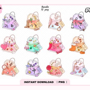 Bookish Tea PNG Bundle, Cute Trendy Aesthetic Fantasy Romance Book Tropes Crime Romantasy Spicy Smut Bookish png for Sticker, Commercial Use